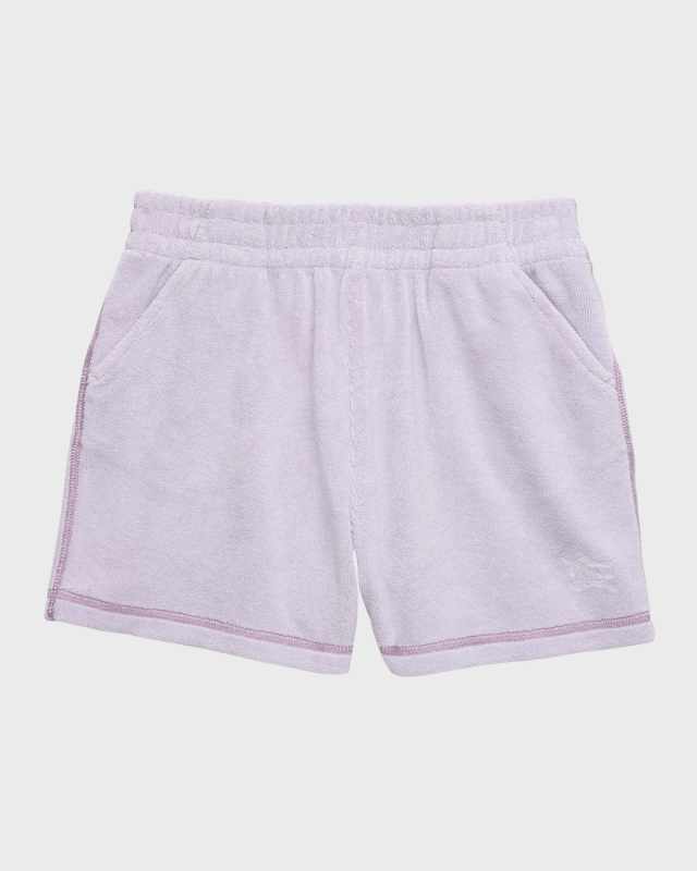 Girl's Nadine EKD Drawstring Cotton Toweling Shorts, Size 3-